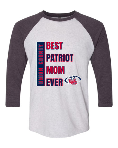 Union County Patriots Best Patriot Mom Women's Baseball T-Shirt