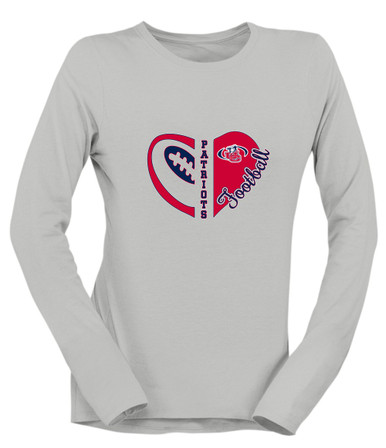 Union County Patriots Heart Football Women's Premium LS T-Shirt