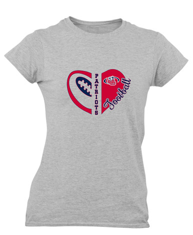 Union County Patriots Heart Football Women's SS T-Shirt