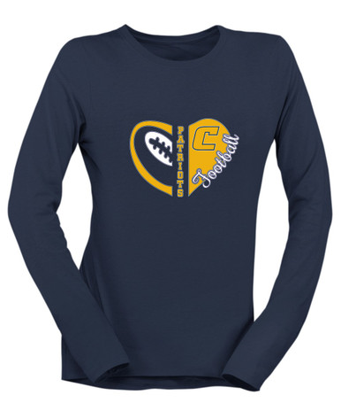 Colonia Patriots Heart Football Women's Premium LS T-Shirt