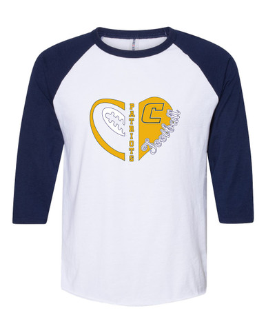 Colonia Patriots Heart Football Women's Baseball T-Shirt
