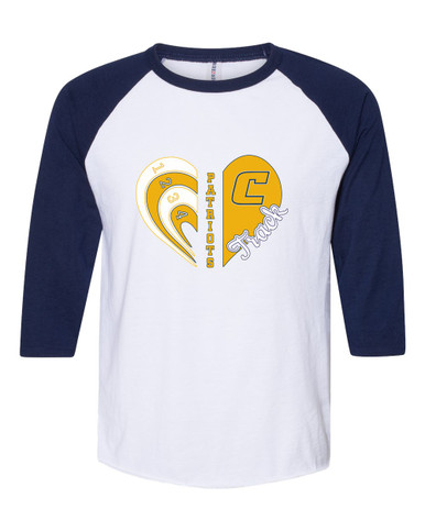 Colonia Patriots Heart Track Women's Baseball T-Shirt