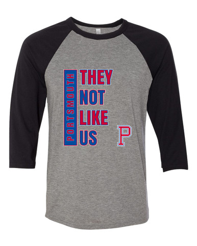 Portsmouth Patriots They Not Like Us #1 Women's Baseball T-Shirt