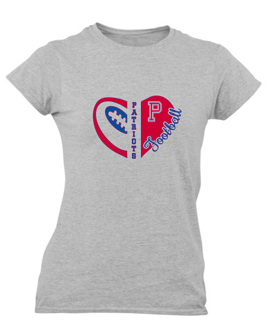 Portsmouth Patriots Heart Football Women's SS T-Shirt
