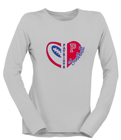 Portsmouth Patriots Heart Football Women's LS T-Shirt