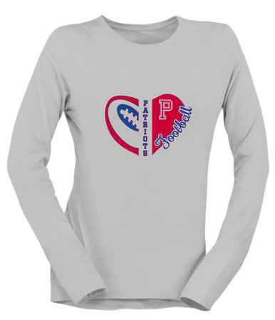 Portsmouth Patriots Heart Football Women's Premium LS T-Shirt