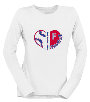 Portsmouth Patriots Heart Baseball Women's LS T-Shirt