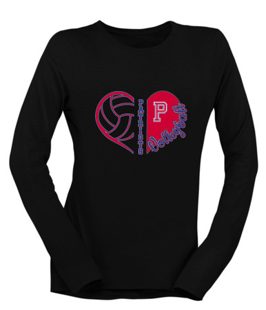 Portsmouth Patriots Heart Volleyball Women's LS T-Shirt