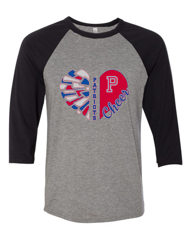 Portsmouth Patriots Heart Cheer Women's Baseball T-Shirt