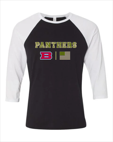 Bartlett Panthers Camo Flag Men's Baseball T-Shirt