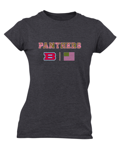 Bartlett Panthers Pink Camo Flag Women's SS T-Shirt