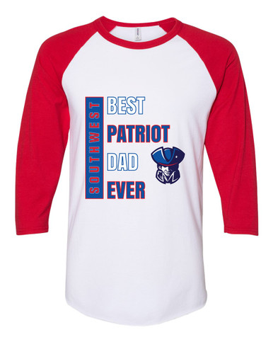 Southwest Patriots Best Patriot Dad Men's Baseball T-Shirt