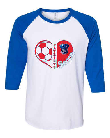 Southwest Patriots Heart Soccer Women's Baseball T-Shirt