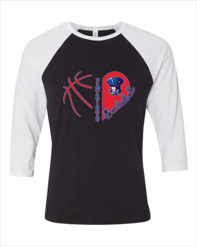 Southwest Patriots Heart Basketball Women's Baseball T-Shirt
