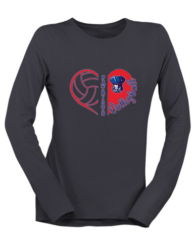 Southwest Patriots Heart Volleyball Women's LS T-Shirt