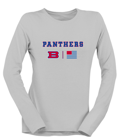 Bartlett Panthers Team Colors Flag Women's LS T-Shirt