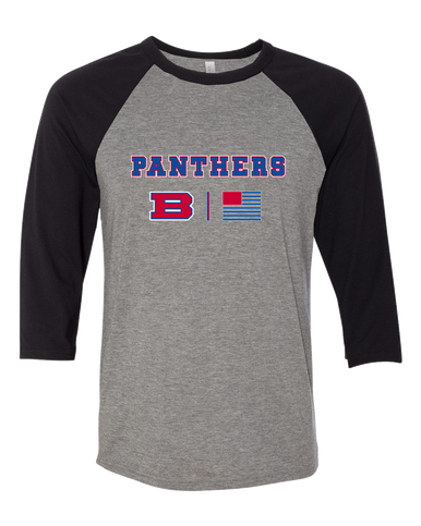 Bartlett Panthers Team Colors Flag Women's Baseball T-Shirt