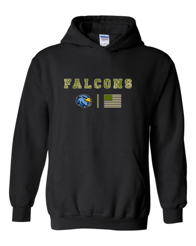 Prosser Falcons Camo Flag Men's Hoodie