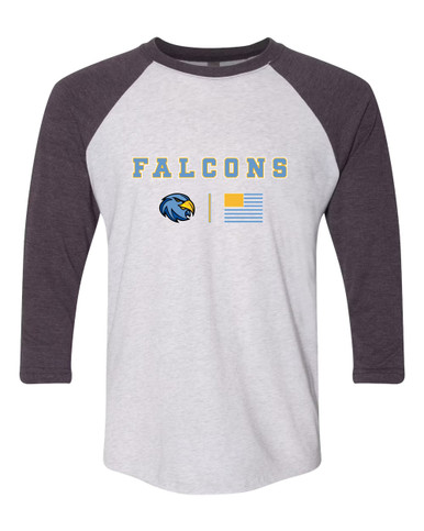 Prosser Falcons Team Colors Flag Men's Baseball T-Shirt