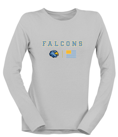 Prosser Falcons Team Colors Flag Women's LS T-Shirt