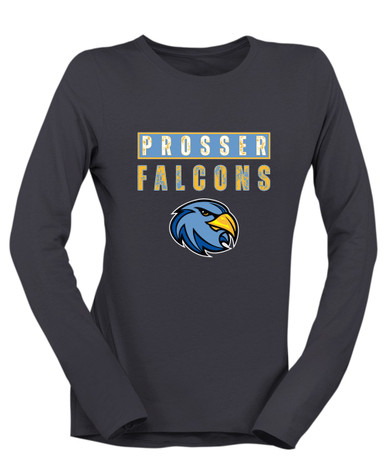 Prosser Falcons Mascot #9 Women's LS T-Shirt