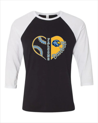 Prosser Falcons Heart Baseball Women's Baseball T-Shirt