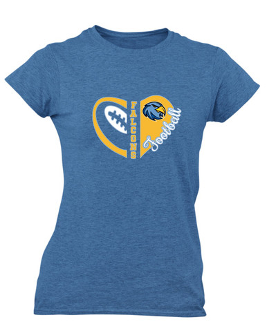 Prosser Falcons Heart Football Women's Premium SS T-Shirt