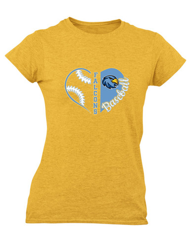 Prosser Falcons Heart Baseball Women's SS T-Shirt