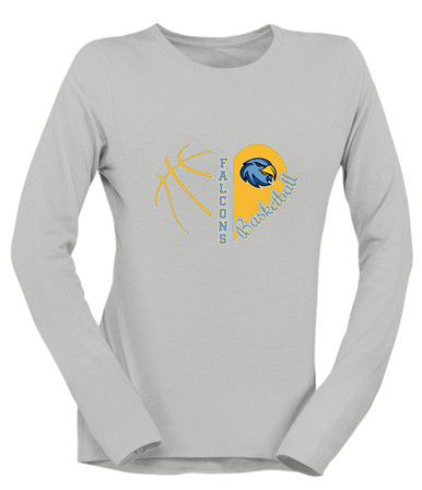 Prosser Falcons Heart Basketball Women's Premium LS T-Shirt