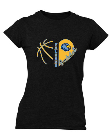 Prosser Falcons Heart Basketball Women's SS T-Shirt