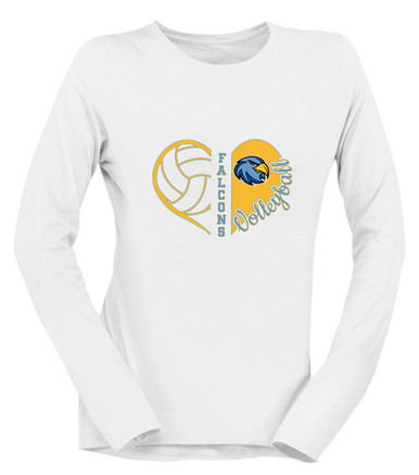 Prosser Falcons Heart Volleyball Women's Premium LS T-Shirt