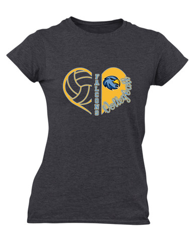 Prosser Falcons Heart Volleyball Women's Premium SS T-Shirt