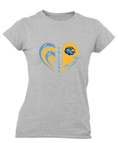 Prosser Falcons Heart Track Women's SS T-Shirt