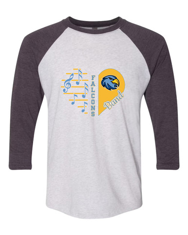 Prosser Falcons Heart Band Women's Baseball T-Shirt