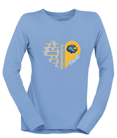 Prosser Falcons Heart Band Women's LS T-Shirt
