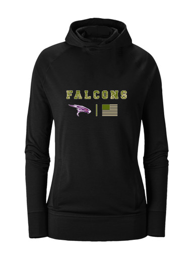 Eastlake Falcons Camo Flag Women's Hoodie