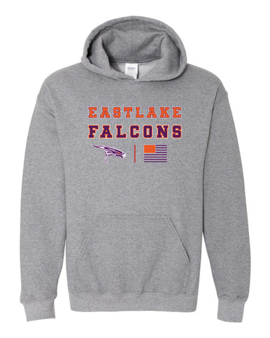 Eastlake Falcons Spirit Flag Men's Hoodie