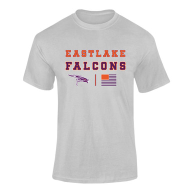 Eastlake Falcons Spirit Flag Men's SS T-Shirt