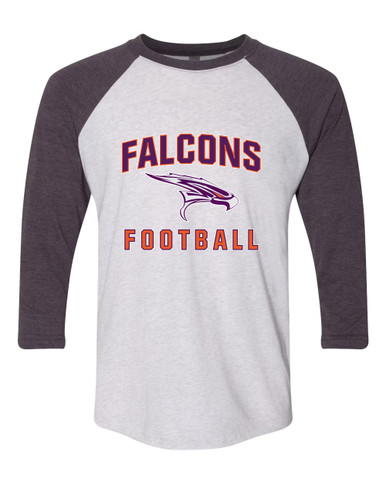 Eastlake Falcons Football #1 Women's Baseball T-Shirt
