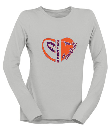 Eastlake Falcons Heart Football Women's Premium LS T-Shirt