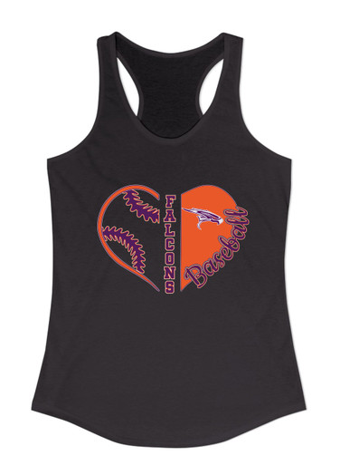 Eastlake Falcons Heart Baseball Women's Tank Top