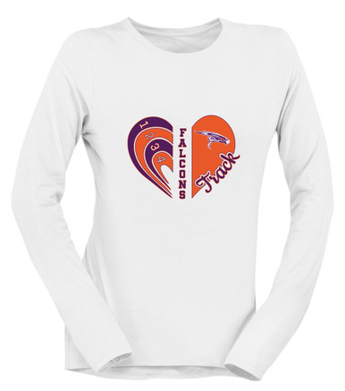 Eastlake Falcons Heart Track Women's Premium LS T-Shirt