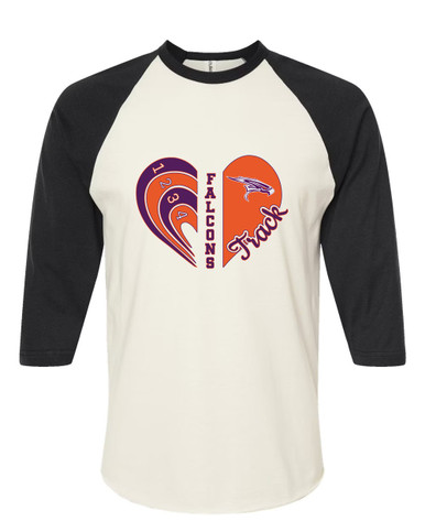 Eastlake Falcons Heart Track Women's Baseball T-Shirt