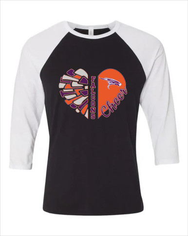 Eastlake Falcons Heart Cheer Women's Baseball T-Shirt