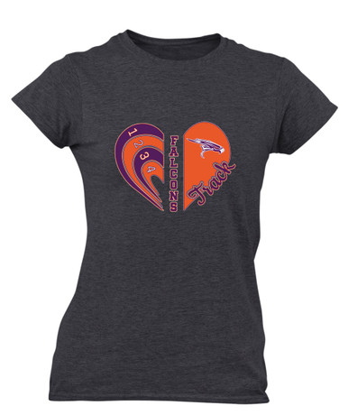 Eastlake Falcons Heart Track Women's Premium SS T-Shirt