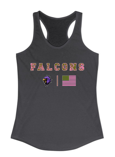 Monroe Falcons Sideview Pink Camo Flag Women's Tank Top