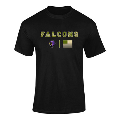 Monroe Falcons Sideview Camo Flag Men's SS T-Shirt