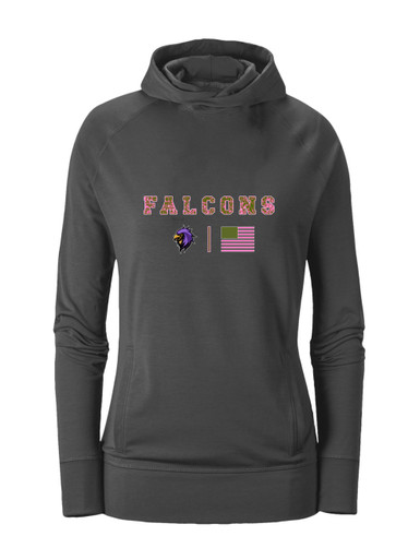 Monroe Falcons Sideview Pink Camo Flag Women's Hoodie
