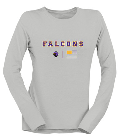 Monroe Falcons Sideview Team Colors Flag Women's Premium LS T-Shirt