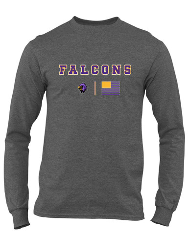 Monroe Falcons Sideview Team Colors Flag Men's Premium LS T-Shirt